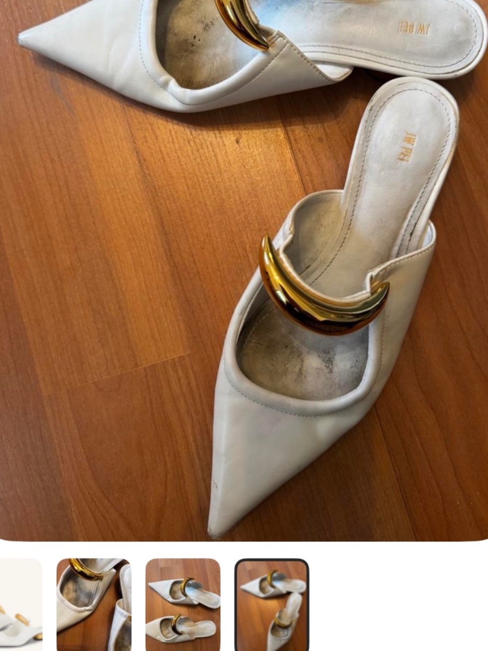 White & cream mules